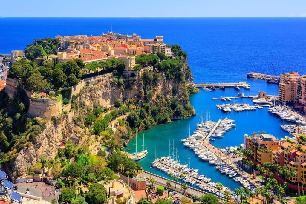Luxueux Studio Neuf - Frontiere Monaco - Piscine - Parking Prive Eksteriør billede